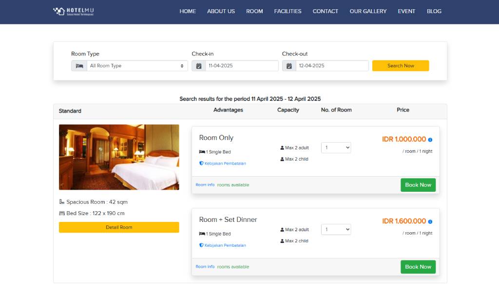 Hotel booking engine