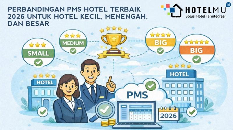Perbandingan PMS Hotel Terbaik 2026 untuk Hotel Kecil, Menengah, dan Besar